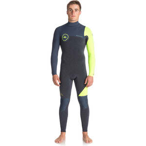 Quiksilver Highline Series 4 / 3mm Zipperless Wetsuit SLATE / PEWTER / SAFETY YELLOW EQYW103051